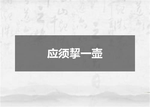 应须挈一壶