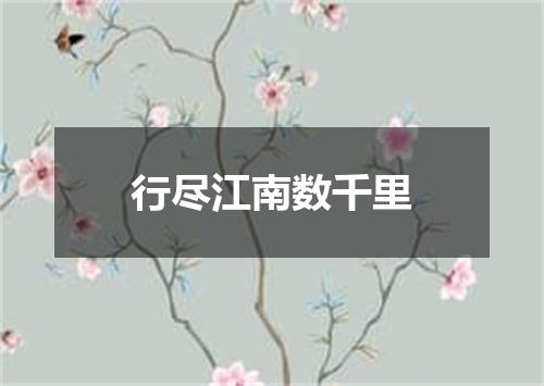 行尽江南数千里
