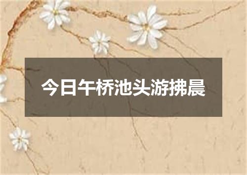 今日午桥池头游拂晨