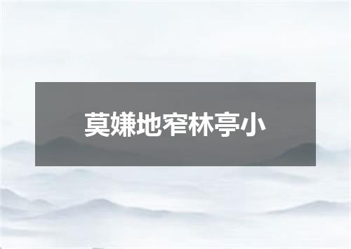 莫嫌地窄林亭小