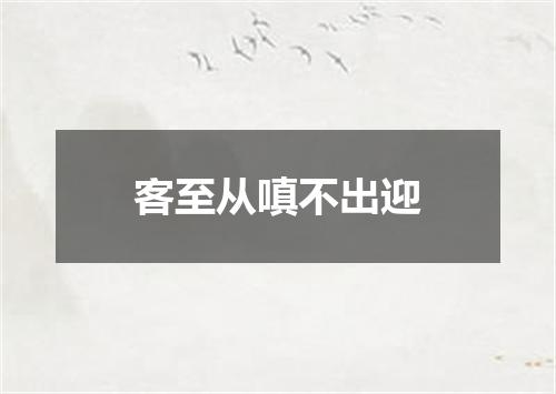 客至从嗔不出迎