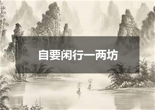 自要闲行一两坊