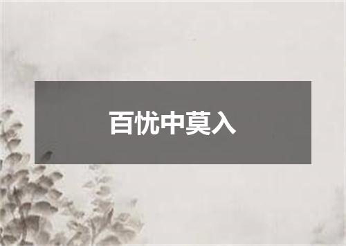 百忧中莫入
