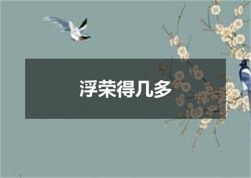 浮荣得几多