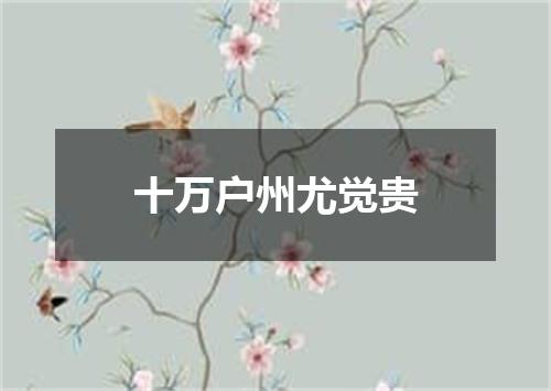 十万户州尤觉贵