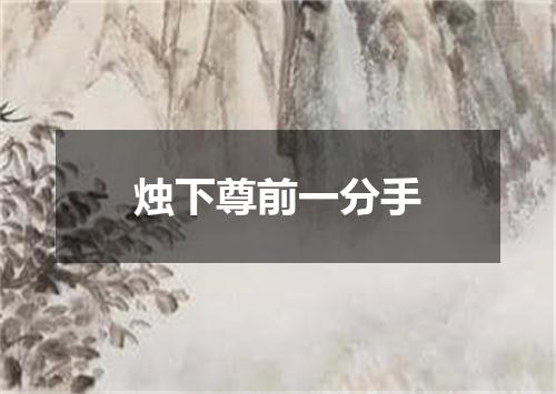 烛下尊前一分手