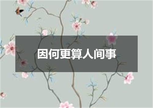 因何更算人间事