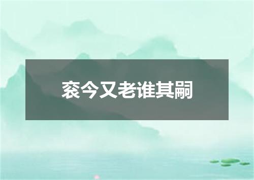衮今又老谁其嗣