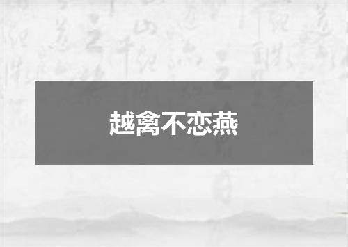 越禽不恋燕