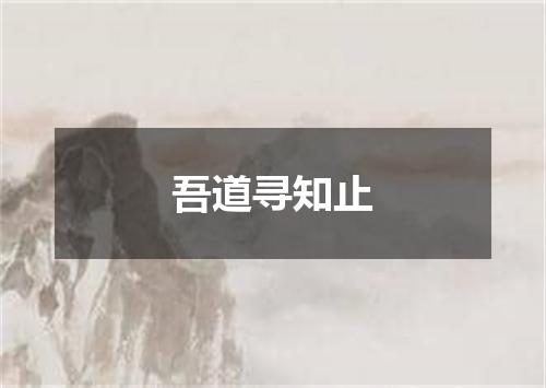 吾道寻知止