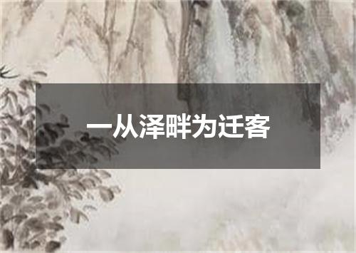 一从泽畔为迁客