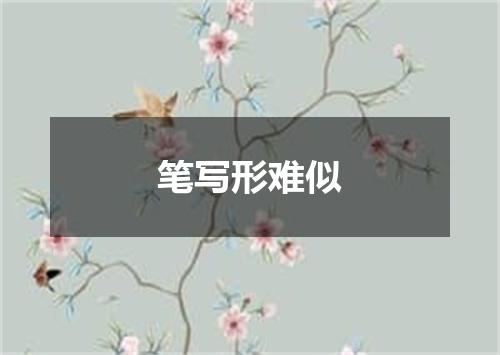 笔写形难似