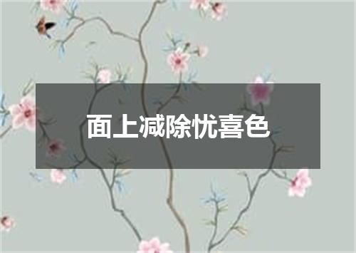 面上减除忧喜色