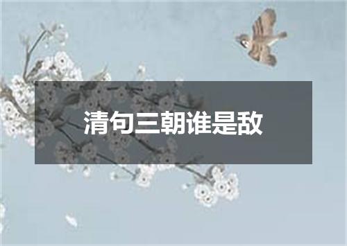 清句三朝谁是敌