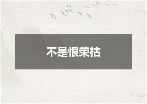不是恨荣枯