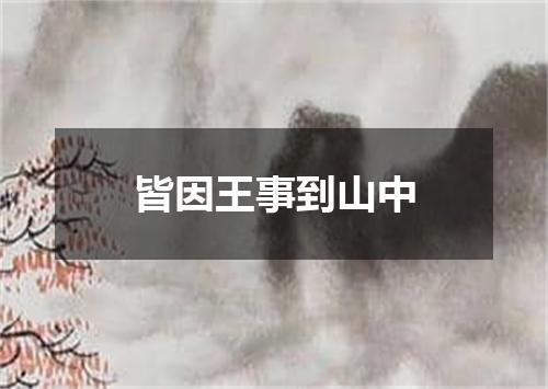 皆因王事到山中