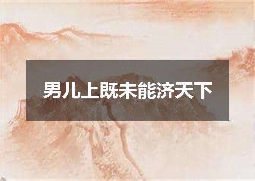 男儿上既未能济天下