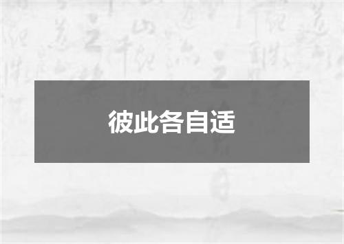 彼此各自适