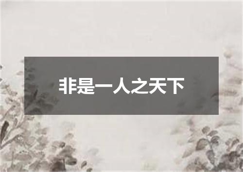 非是一人之天下