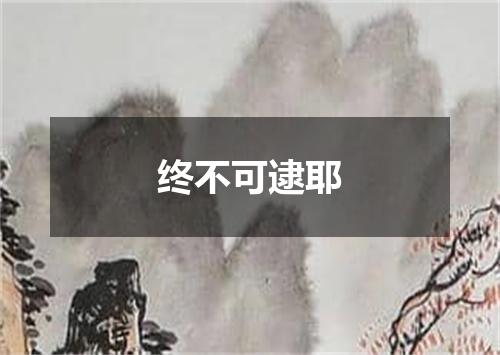 终不可逮耶