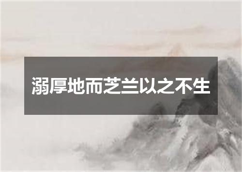 溺厚地而芝兰以之不生
