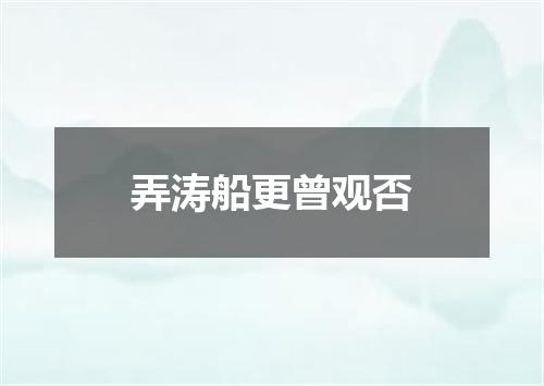 弄涛船更曾观否