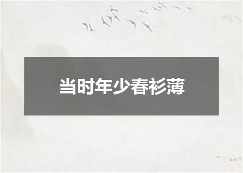 当时年少春衫薄