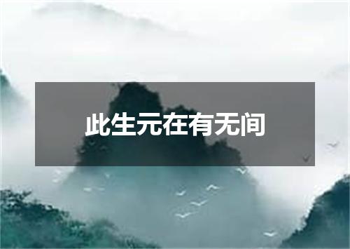 此生元在有无间