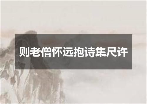 则老僧怀远抱诗集尺许
