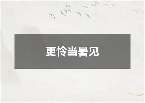 更怜当暑见