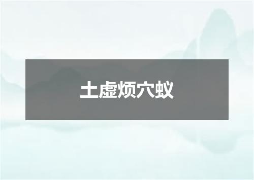 土虚烦穴蚁