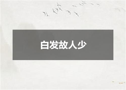 白发故人少