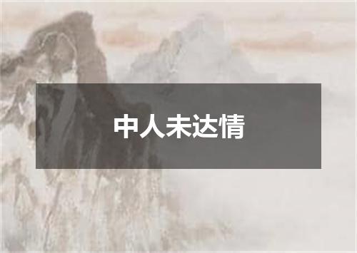 中人未达情