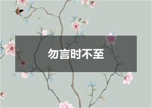 勿言时不至