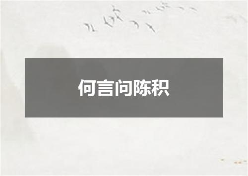 何言问陈积