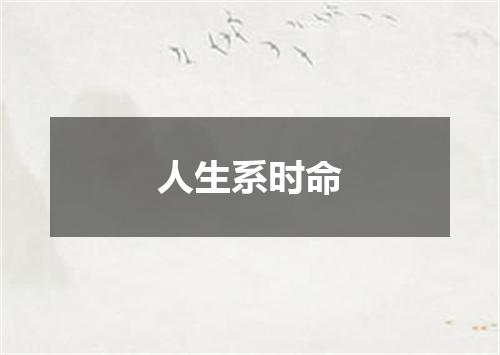 人生系时命