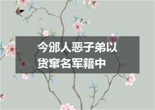 今邠人恶子弟以货窜名军籍中