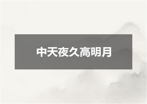 中天夜久高明月