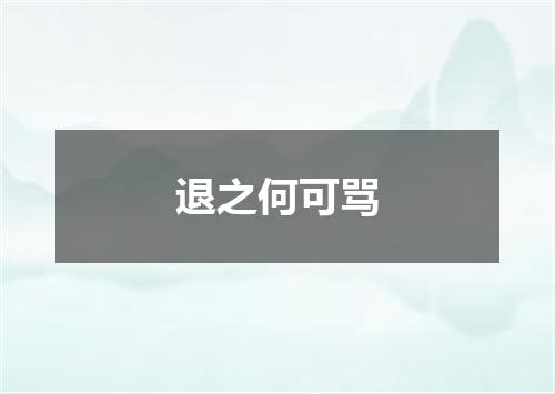 退之何可骂