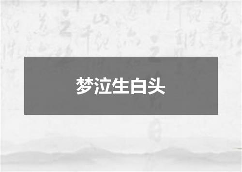 梦泣生白头