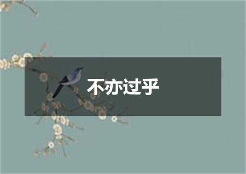 不亦过乎