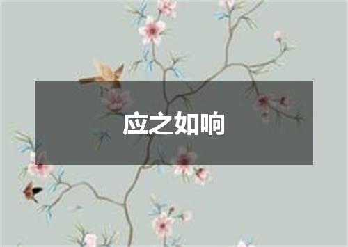 应之如响