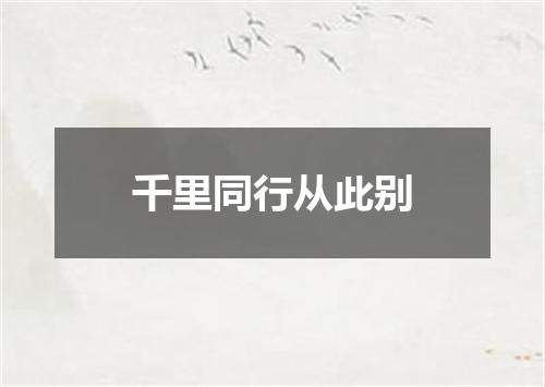 千里同行从此别