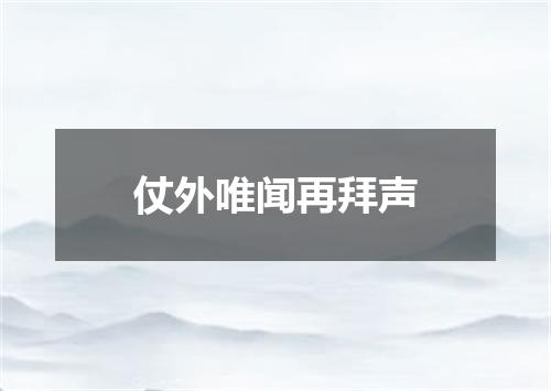 仗外唯闻再拜声