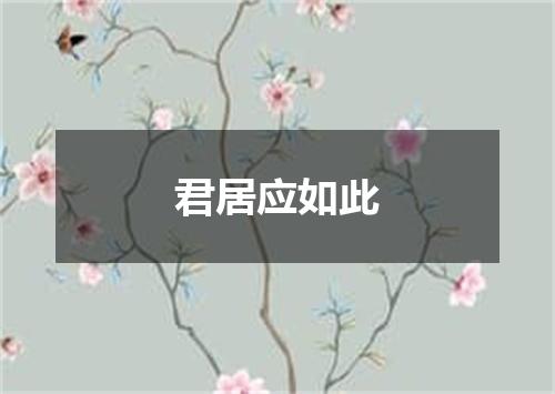 君居应如此