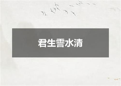 君生霅水清