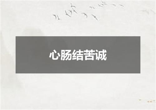 心肠结苦诚