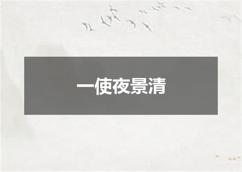 一使夜景清