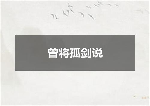 曾将孤剑说