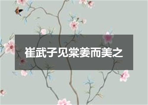 崔武子见棠姜而美之